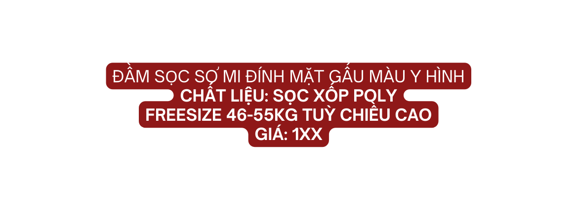đầm sọc sơ mi đính mặt gấu màu y hình Chất liệu sọc xốp poly Freesize 46 55kg tuỳ chiều cao giá 1xx