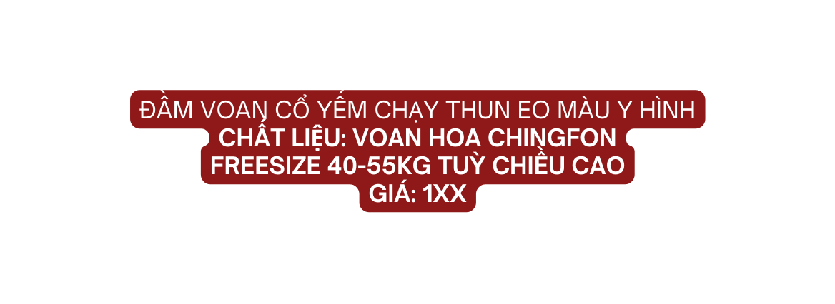 đầm voan cổ yếm chạy thun eo màu y hình Chất liệu voan hoa chingfon Freesize 40 55kg tuỳ chiều cao giá 1xx