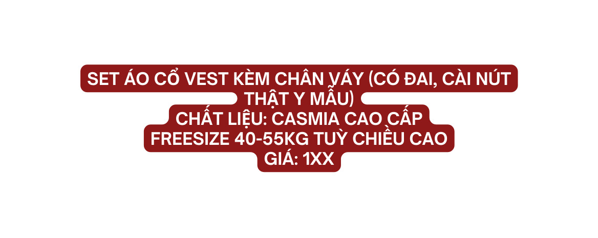 SET áo cổ vest kèm chân váy có đai cài nút thật y mẫu Chất liệu casmia cao cấp Freesize 40 55kg tuỳ chiều cao giá 1xx